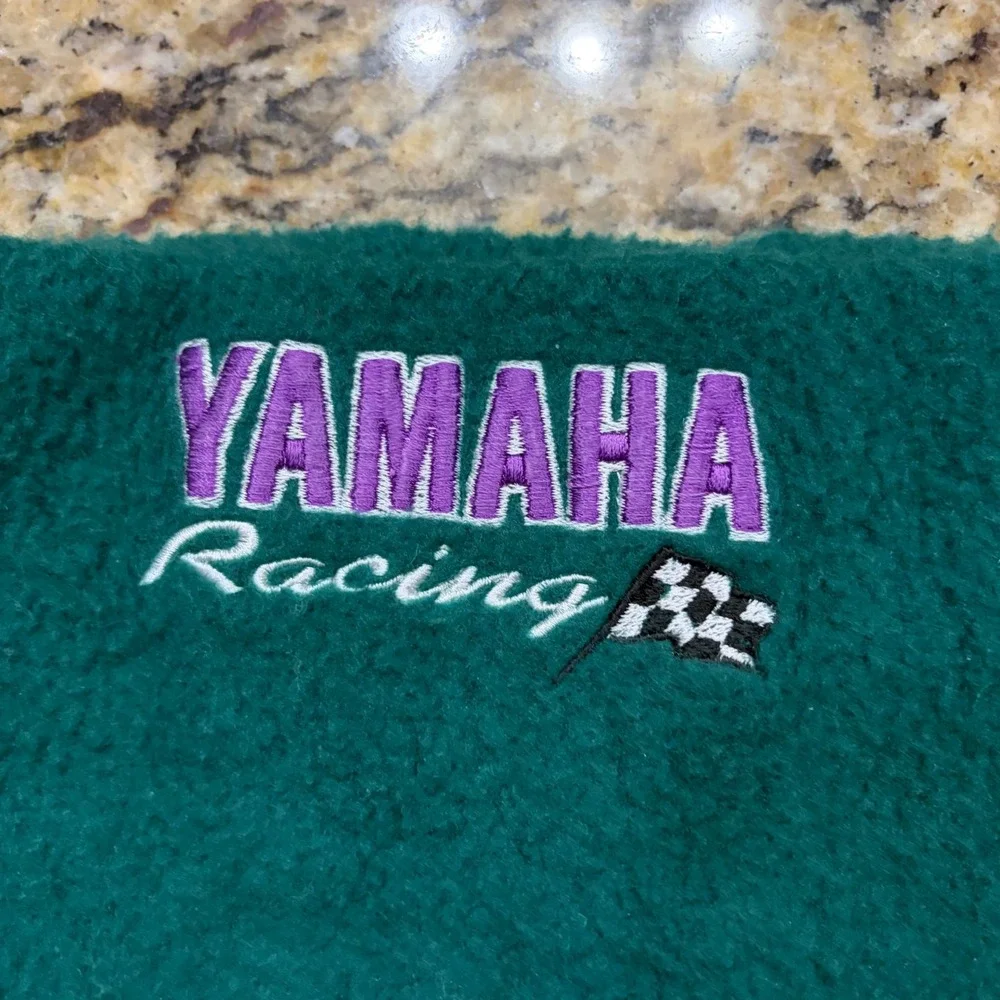 Yamaha Racing Neck Warmer Fleece Gaiter Green Purple Embroidered Logo Vintage